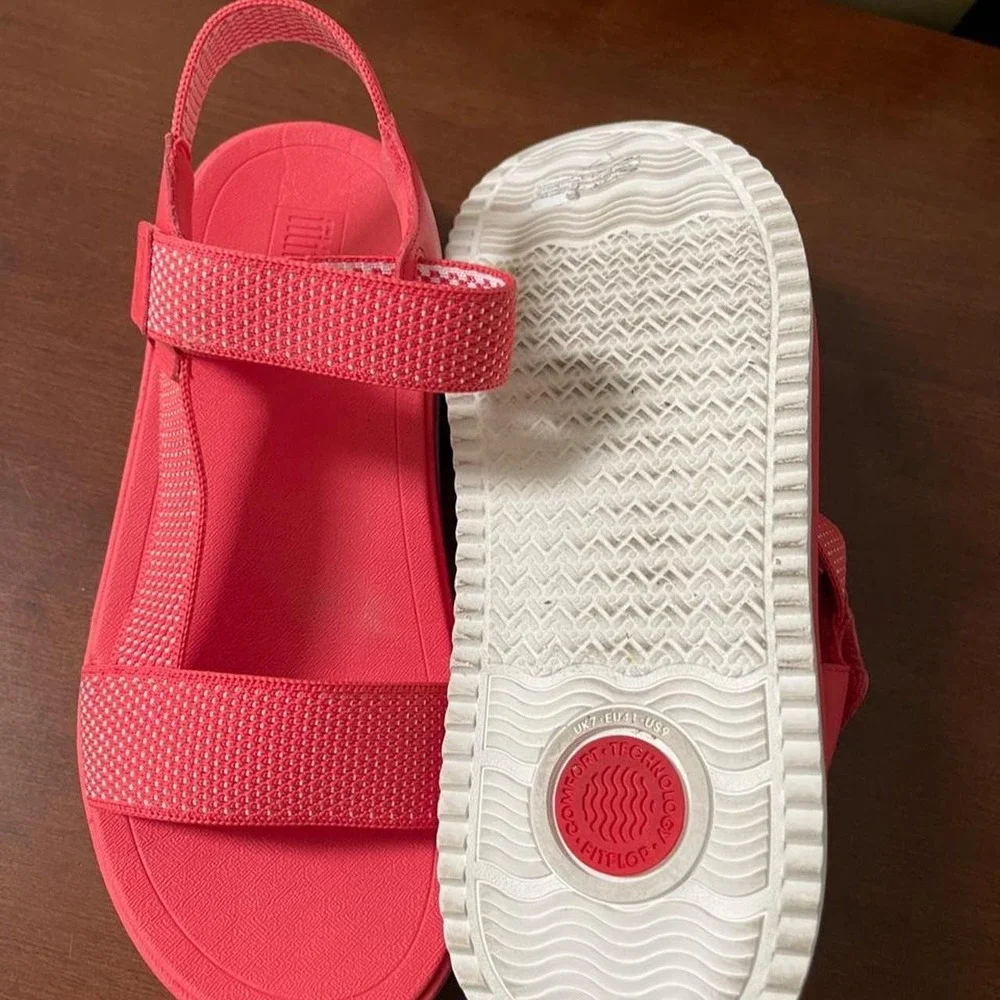 WOMEN'S SURFF TWO-TONE WEBBING OR LEATHER BACK-STRAP SANDALS